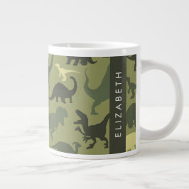 Taza De Café Gigante Patrón de dinosaurios, silueta de dinosaurios, tu 