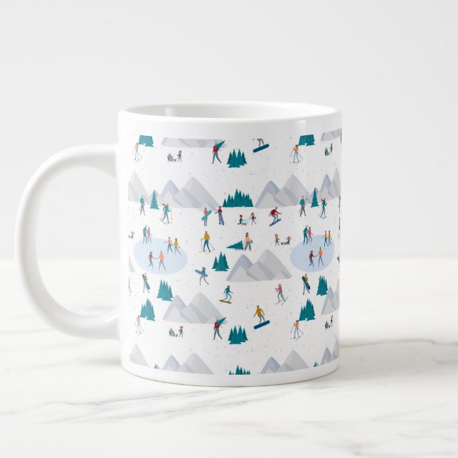 Taza De Café Gigante Patrón de diversión de vacaciones en deportes de i (Izquierda)