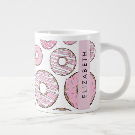 Taza De Café Gigante Patrón De Donuts, Donuts Rosados, Gritos, Su Nombr