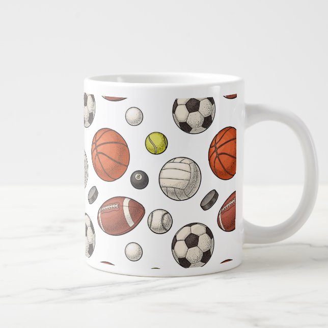 Taza De Café Gigante Patrón de equipo deportivo (Derecha)