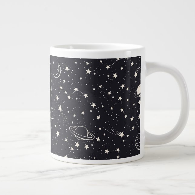 Taza De Café Gigante Patrón de estrellas y planetas (Derecha)