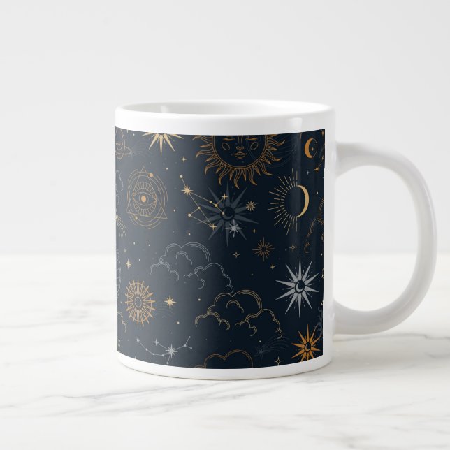 Taza De Café Gigante Patrón de estrellas y planetas (Derecha)