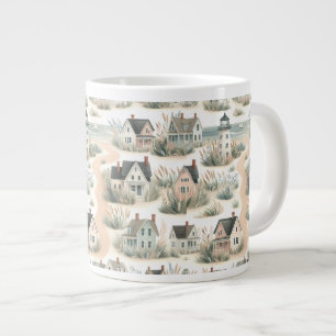 Taza De Café Gigante Patrón de faro de cabaña costera