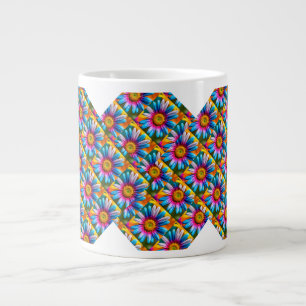 Taza De Café Gigante Patrón de flores coloridas lindas