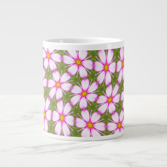 Taza De Café Gigante Patrón de flores de cosmos (Frente)