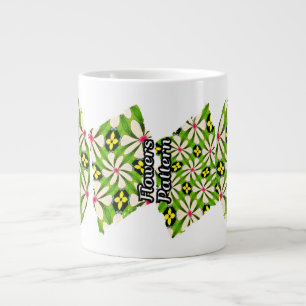 Taza De Café Gigante Patrón de flores estéticas