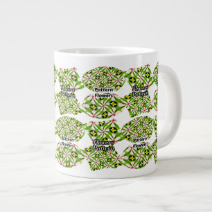 Taza De Café Gigante Patrón de flores estéticas