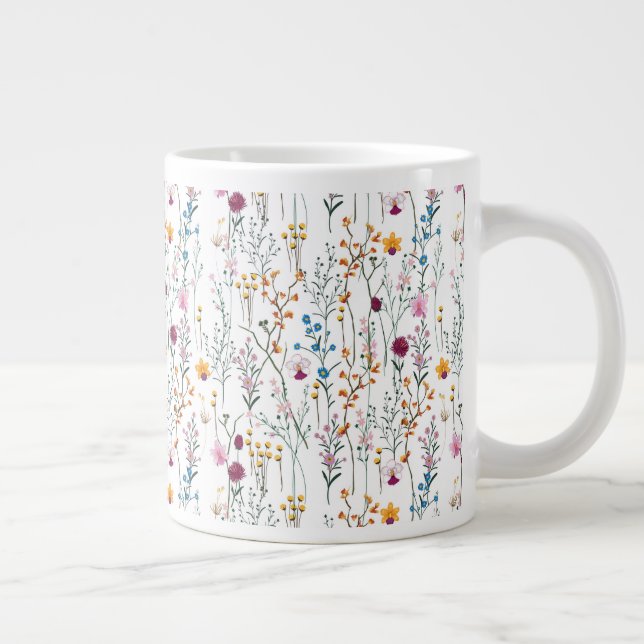 Taza De Café Gigante Patrón de flores silvestres de verano (Derecha)