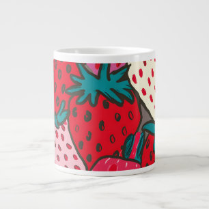 Taza De Café Gigante Patrón de Fresa