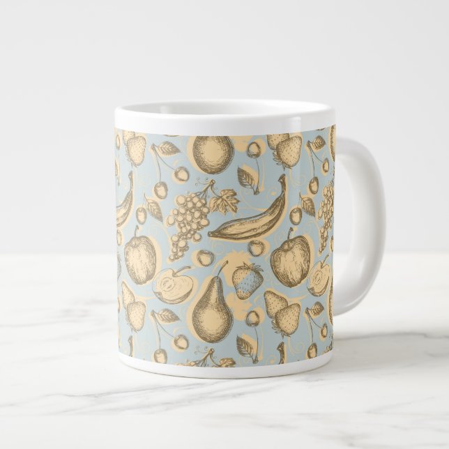 Taza De Café Gigante Patrón de frutos de cosecha (Derecha)