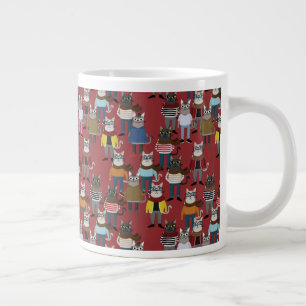 Taza De Café Gigante Patrón de gato de Guay Hipster