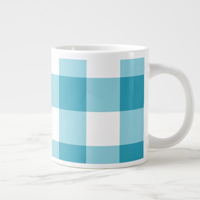 Taza De Café Gigante Patrón de Gingham (Derecha)