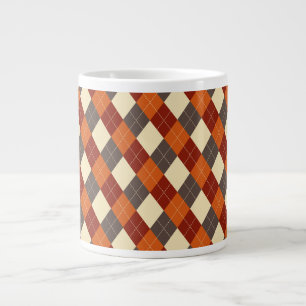 Taza De Café Gigante Patrón de Gingham otoño/otoño