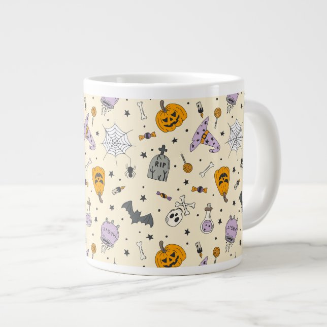 Taza De Café Gigante Patrón de Halloween (Derecha)