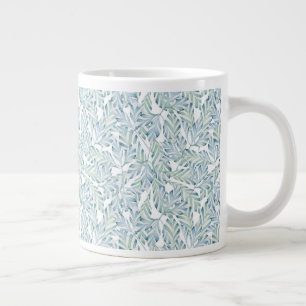 Taza De Café Gigante Patrón de hoja a rayas decorativas