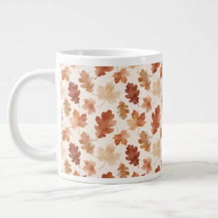 Taza De Café Gigante Patrón de hoja de otoño acogedor