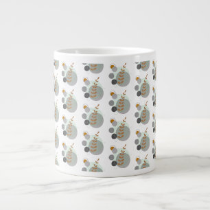 Taza De Café Gigante Patrón de hoja retro