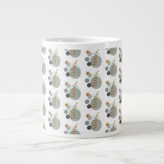 Taza De Café Gigante Patrón de hoja retro