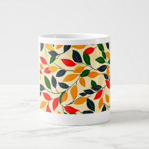 Taza De Café Gigante Patrón de hojas de otoño