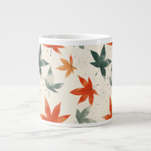 Taza De Café Gigante Patrón de hojas otoñales