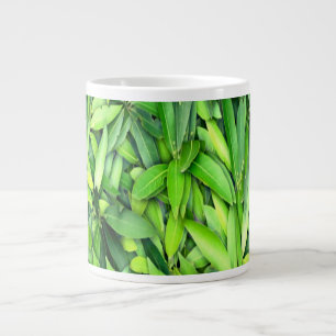 Taza De Café Gigante Patrón de hojas verdes frondosas - Naturaleza Botá