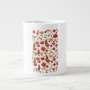 Taza De Café Gigante Patrón de hongos pequeños