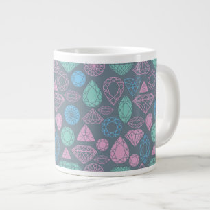 Taza De Café Gigante Patrón de icono de Gemstone