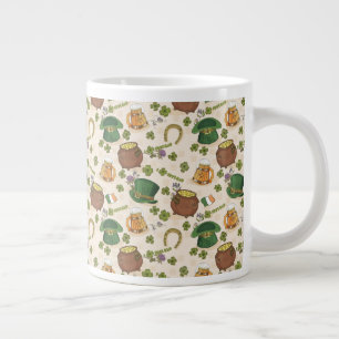 Taza De Café Gigante Patrón de iconos de Irlanda de época