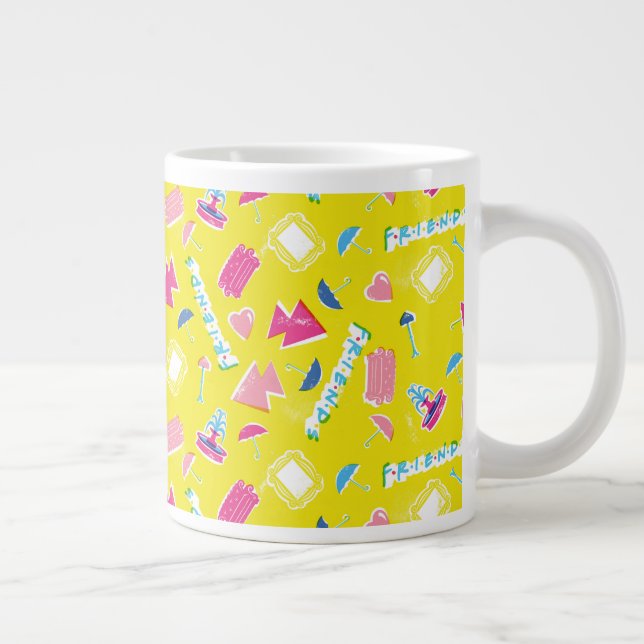 Taza De Café Gigante Patrón de iconos Neon FRIENDS™ (Derecha)