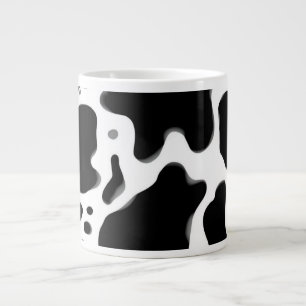 Taza De Café Gigante Patrón de Impresión de Vaca en Blanco y Negro An