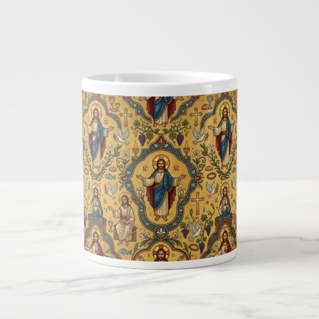 Taza De Café Gigante Patrón de Jesús (Frente)