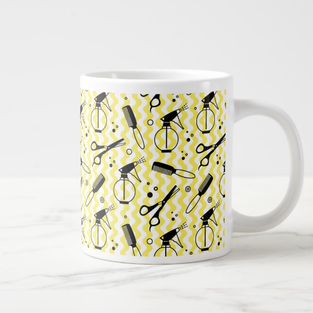 Taza De Café Gigante Patrón de la herramienta para peluqueros amarillos (Derecha)