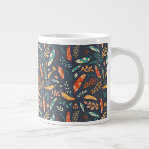 Taza De Café Gigante Patrón de la pluma Hippie Boho