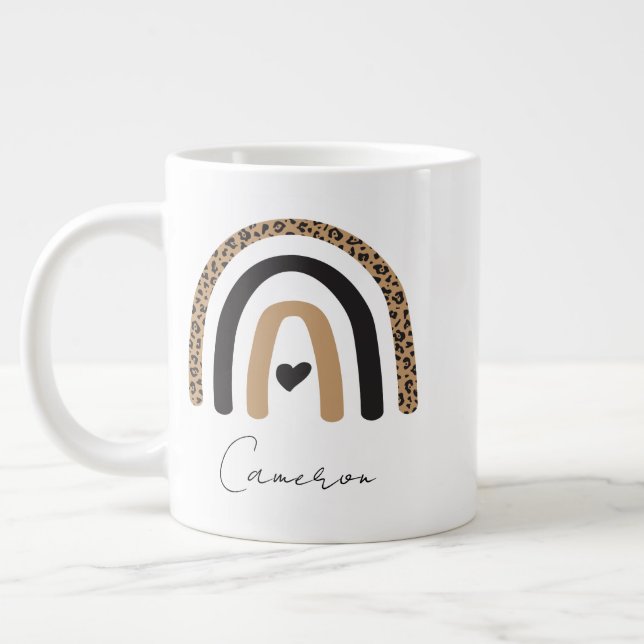 Taza De Café Gigante Patrón de leopardo arco iris (Izquierda)