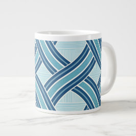Taza De Café Gigante Patrón de líneas azules