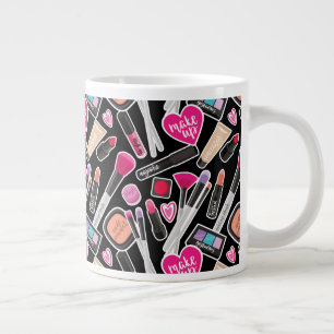 Taza De Café Gigante Patrón de maquillaje neón