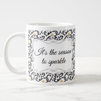 Taza De Café Gigante Patrón de Navidades elegantes y personalizados