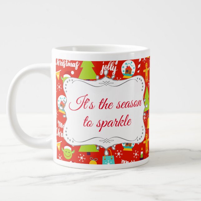 Taza De Café Gigante Patrón de Navidades festivos (Izquierda)