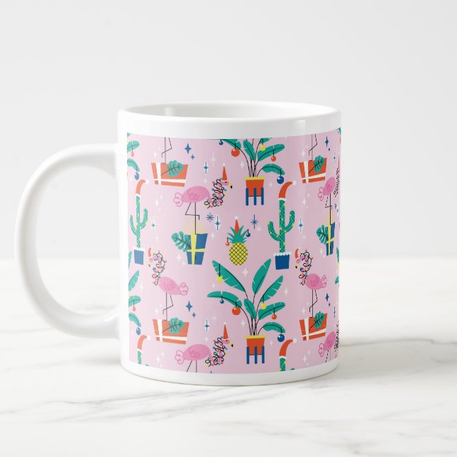 Taza De Café Gigante Patrón de Navidades tropicales festivos (Izquierda)