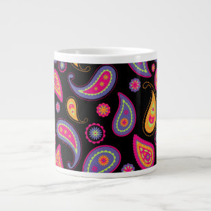 Taza De Café Gigante Patrón de Paisley Colorido