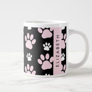 Taza De Café Gigante Patrón De Paws, Paws Rosados, Papas De Perro, Tu N