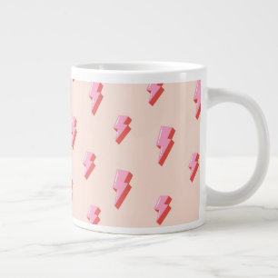 Taza De Café Gigante Patrón de pernos de luz rosa