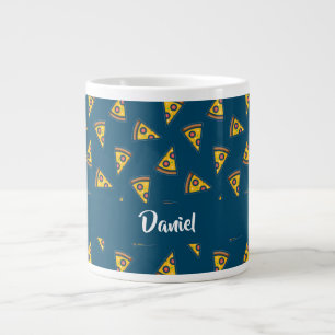 Taza De Café Gigante Patrón de pizza en azul