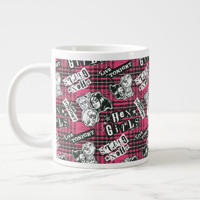 Taza De Café Gigante Patrón de Punk de Chicas hexadecimales (Izquierda)