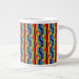 Taza De Café Gigante Patrón de puño arco iris