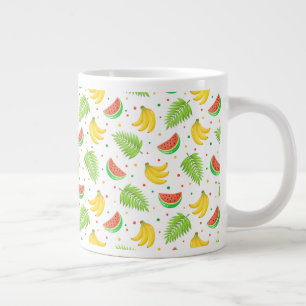 Taza De Café Gigante Patrón de punto de polka de frutas tropicales