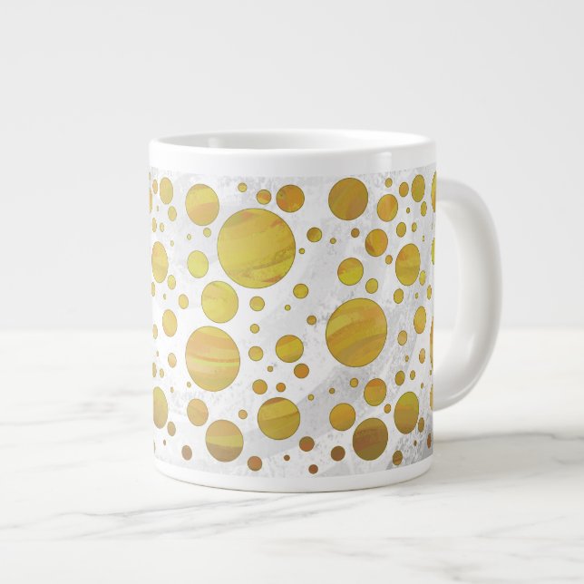 Taza De Café Gigante Patrón de punto de polka de piña (Derecha)