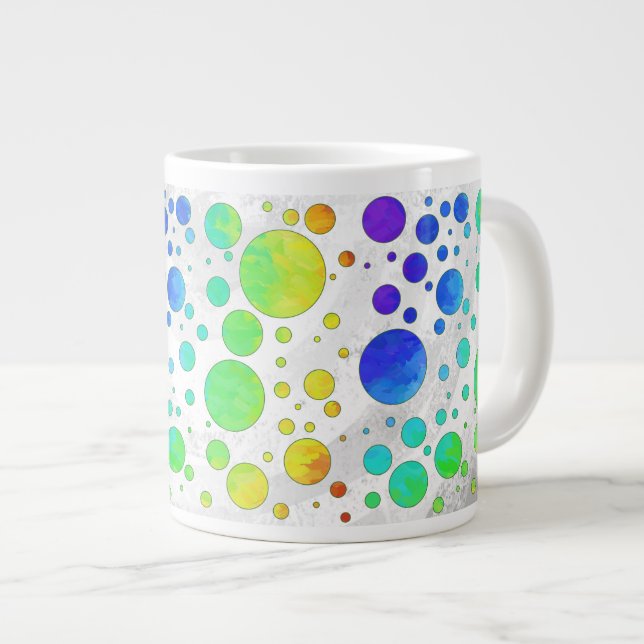 Taza De Café Gigante Patrón de punto Icy Polka Rainbow (Derecha)