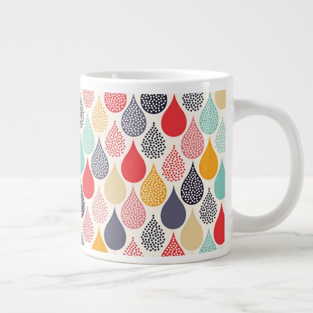 Taza De Café Gigante Patrón de puntos de arte pop Raindrop (Derecha)