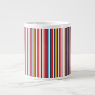 Taza De Café Gigante Patrón de rayas de cuadros multicolores-57666